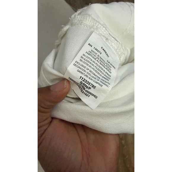 Lee Womens White Denim Overall Shorts Size S Stretch Bib Utility Summer 11233578 - Picture 3 of 11